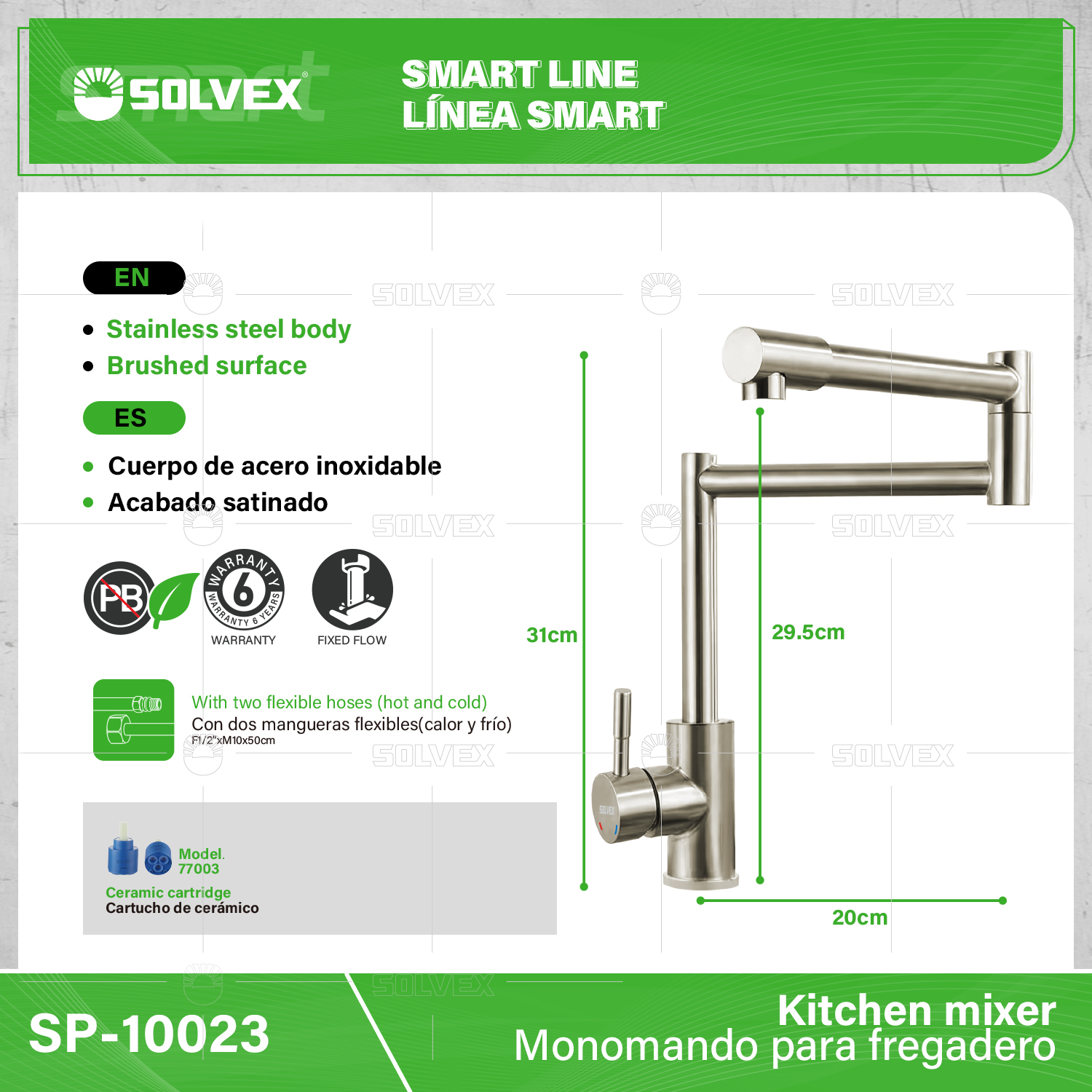 Stainless steel kitchen faucet