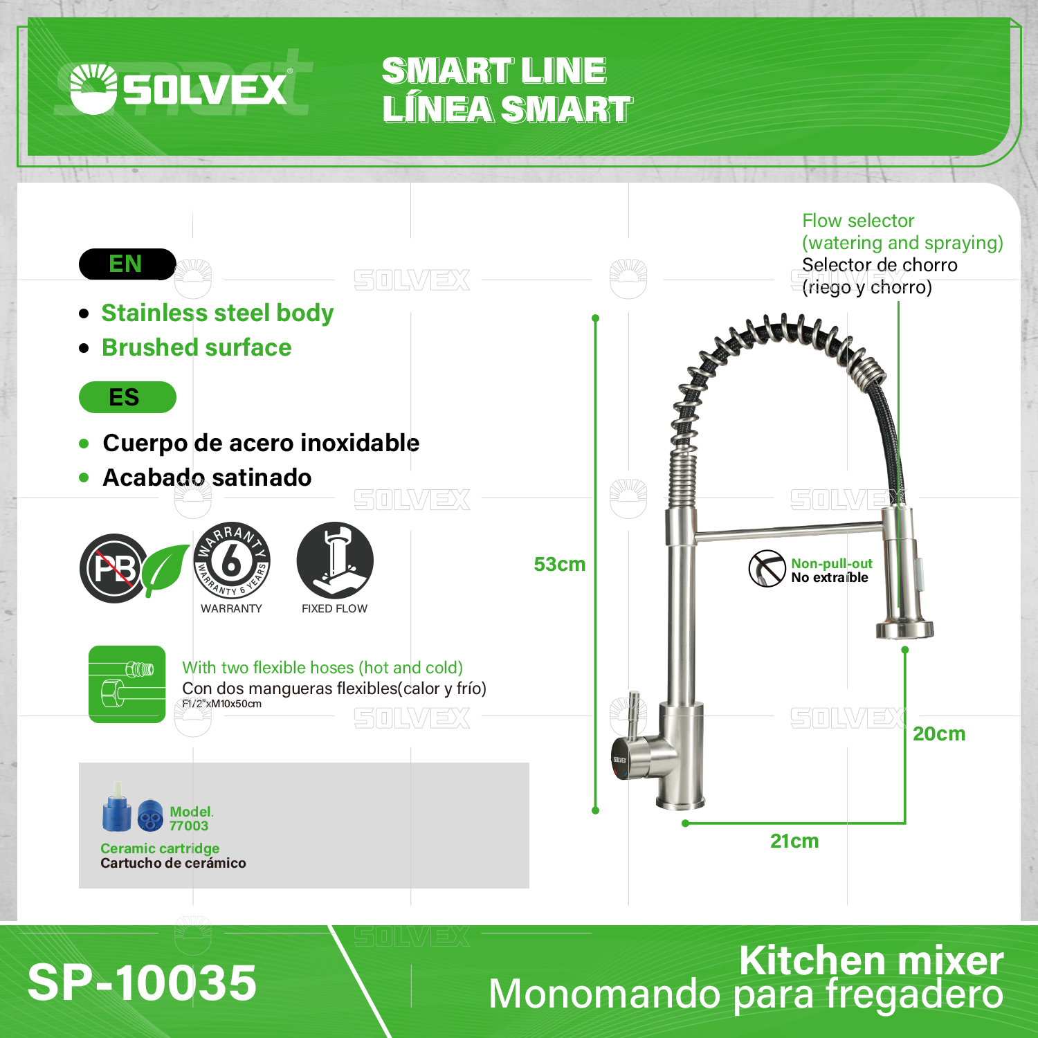 Stainless steel kitchen faucet